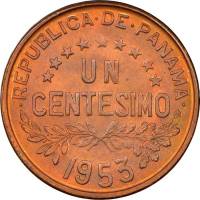  Монета Панама 1953 год 1     Бронза  UNC
