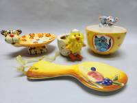 Кашпо цыпленок Салатник мышки Подставка тигр и Под ложку керамика (4 предмета)