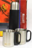 Набор термос 0,5 л и 2 термокружки из нержавеющей стали, Regent, Италия, в упаковке