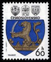 (1977-007) Марка Чехословакия "Вранов"    Гербы чехословацких городов III Θ