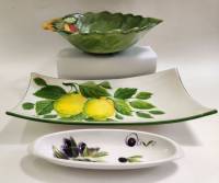 Блюдо лимоны Салатник зеленый лист Блюдо для оливок