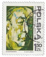 (1974-061) Марка Польша "П. Неруда"    70 лет со дня рождения Пабло Неруда I Θ