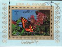 (№1972-1504) Блок марок Эмират Умм-Аль-Кувейн (ОАЭ) 1972 год "Бабочка", Гашеный