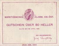 (№1920) Банкнота Австрия 1920 год "80 Heller"