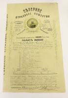 Страховой полис Северного СО 1893 год, выдан Надворному советнику, №569027, VF