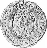 (№1665km78) Монета Норвегия 1665 год 2 Ducat