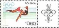 (1967-028) Марка + купон Польша "Прыжки в высоту"   Подготовка в Олимпиаде III Θ