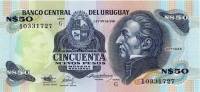 (1989) Банкнота Уругвай 1989 год 50 новых песо "Хосе Артигас"   UNC