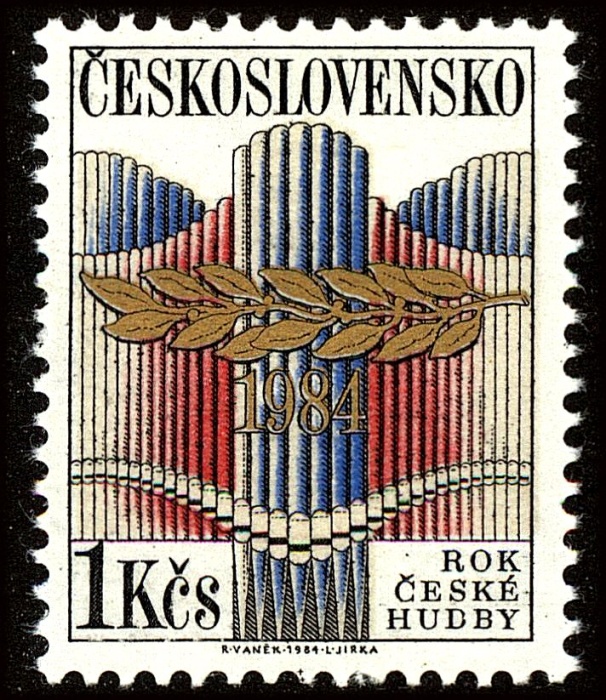 (1984-022) Марка Чехословакия "Органные трубы"    Год чешской музыки III &Theta;