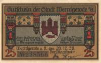 (№1920) Банкнота Германия 1920 год "25 Pfennig"