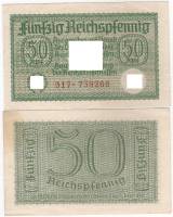 1939-1944 Банкнота Германия Оккупация Европы 50 пфеннингов    XF