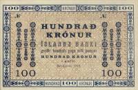() Банкнота Исландия 1919 год 100  ""   UNC