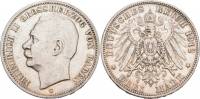 (1912G) Монета Германия (Баден) 1912 год 3 марки "Фридрих II"  Серебро Ag 900  UNC