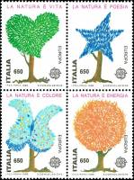 (№1986-1968) Лист марок Италия 1986 год "Европа", Гашеный