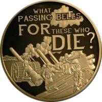 (2016) Монета Остров Джерси 2016 год 50 пенсов "Артиллерия"  Сталь, покрытая Золотом  PROOF