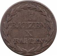(№1805km65 (solothurn)) Монета Швейцария 1805 год 1 Batzen (X (10) Rappen)