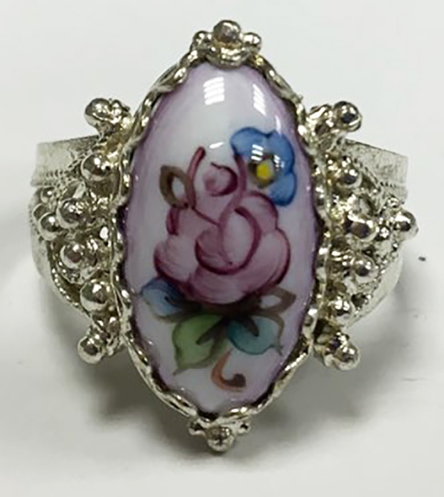 Перстень "Финифть", серебрение (сост. на фото)