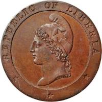 () Монета Либерия 1847 год 1  ""   Медь  UNC