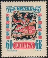 (1955-023) Марка Польша "Краковский Лайконик (Красно-синяя)"   День Кракова II Θ
