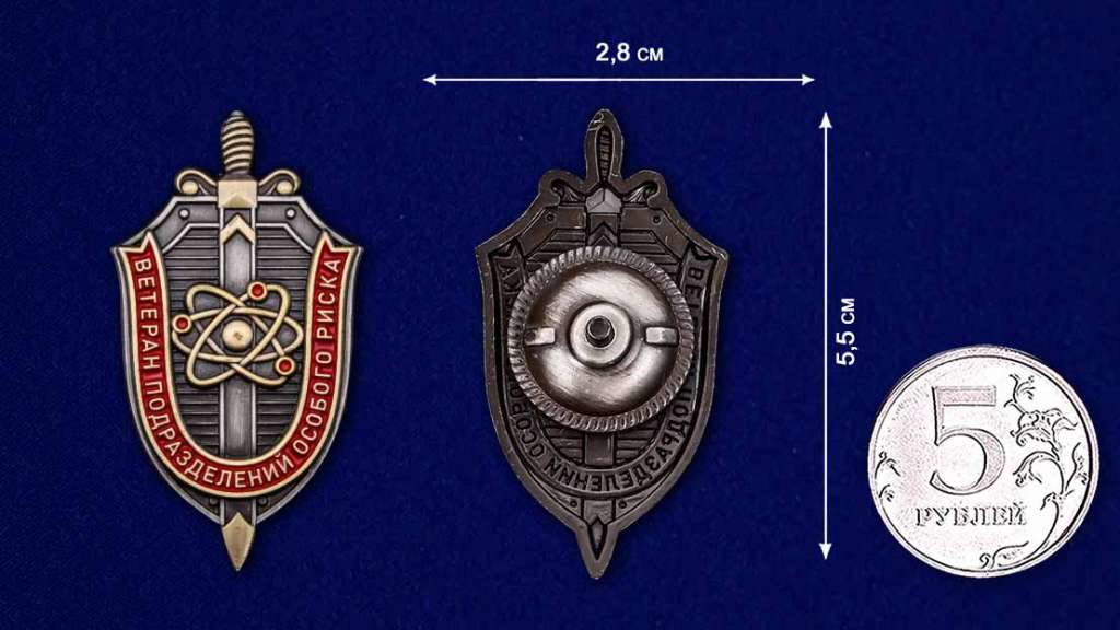 Копия: Знак Россия &quot;Ветеран подразделений особого риска&quot; с удостоверением в коробке