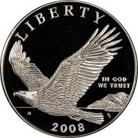 (2008p) Монета США 2007 год 1 доллар   1 доллар Белоголовый орлан - Национальный символ США Серебро 