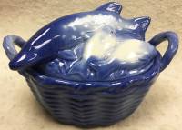 Шкатулка-икорница, фарфор (сост. на фото)