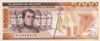 (1987) Банкнота Мексика 1987 год 5 000 песо "Курсанты"   UNC