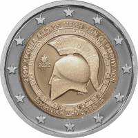 (021) Монета Греция 2020 год 2 евро "Битва при Фермопилах 2500 лет"  Биметалл  UNC