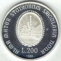 () Монета Италия 1988 год 200  ""   Биметалл (Серебро - Ниобиум)  UNC