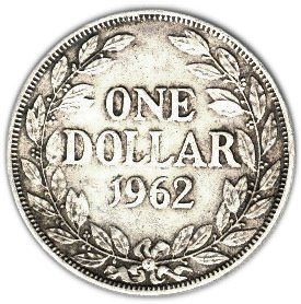 () Монета Либерия 1961 год 1  &quot;&quot;   Биметалл (Серебро - Ниобиум)  UNC