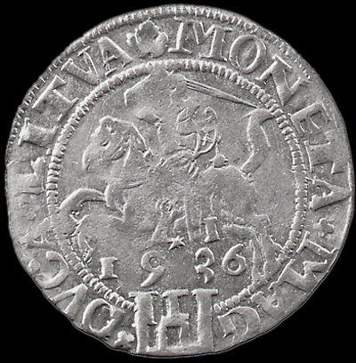(№1535) Монета Литва 1535 год 1 Groat (1 Grascaron)