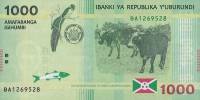 (2015) Банкнота Бурунди 2015 год 1 000 франков "Карта"   UNC