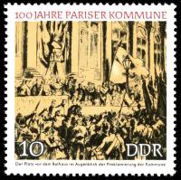 (1971-026) Марка Германия (ГДР) "Митинг"    Парижская коммуна III O