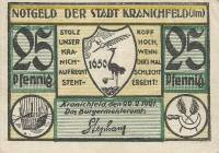 (№1921) Банкнота Германия 1921 год "25 Pfennig"