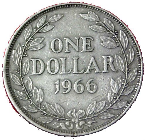 () Монета Либерия 1966 год 1  &quot;&quot;   Медь-Никель  UNC
