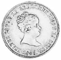 (№1845km526.2) Монета Испания 1845 год 2 Reales (Севилья с - РД)