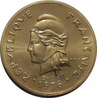 (№1976km14) Монета Французкая Полинезия 1976 год 100 Francs (Imiddot)