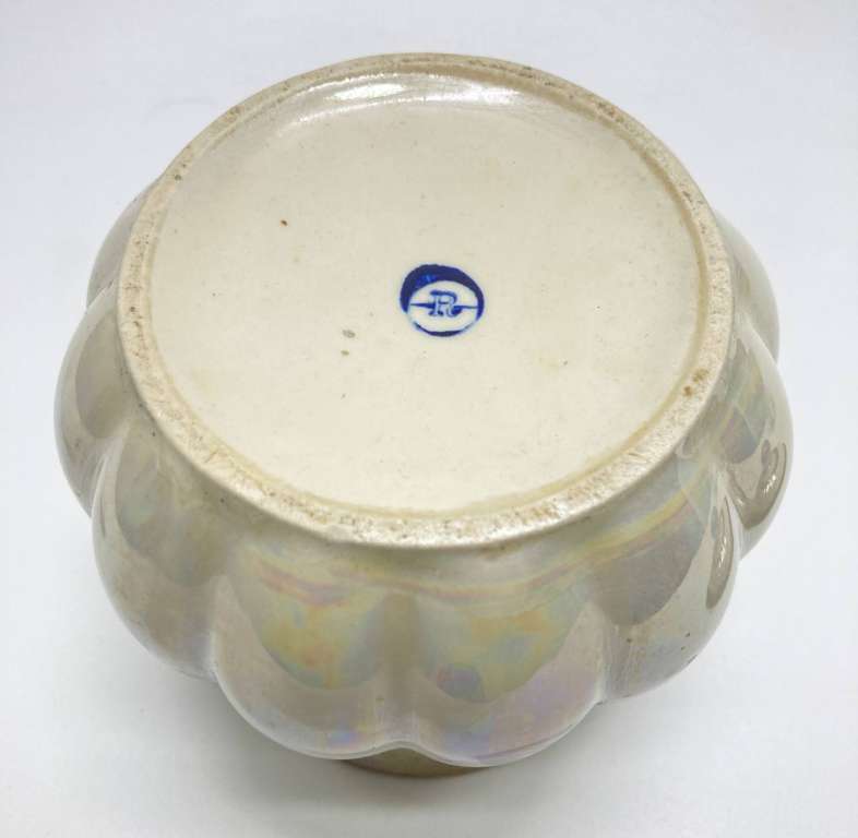 Банка с крышкой, фарфор, перламутр