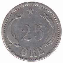 () Монета Дания 1905 год   &quot;&quot;   Серебро (Ag)  VF
