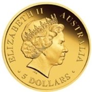 (,) Монета Австралия 2012 год 5 долларов   Биметалл (Платина - Золото)  UNC