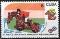 (1990-088) Марка Куба "Конный спорт"    Панамериканские игры в Гаване III Θ