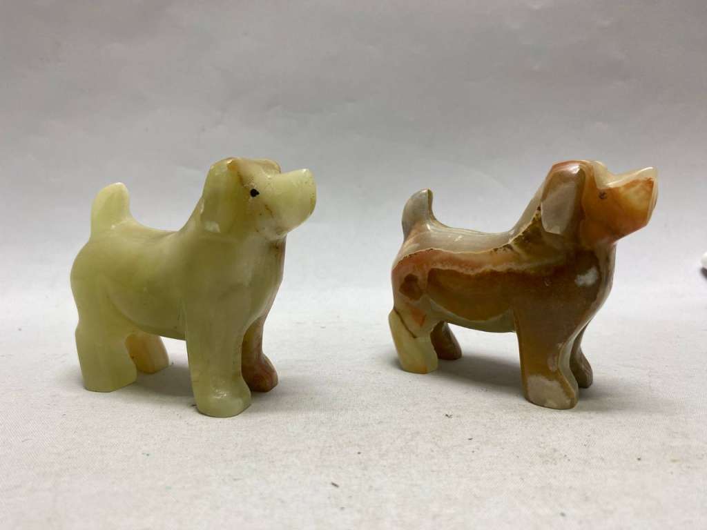 Сувенир статуэтка из оникса собака 2 шт