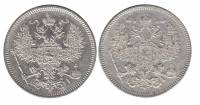 (1871, СПБ НI) Монета Россия-Финдяндия 1871 год 20 копеек  Орел C, Ag750, 4.08г, Гурт рубчатый Сереб
