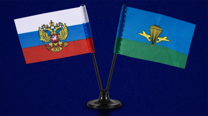 Флаг . &quot;Двойной мини флажок России и ВДВ&quot;  