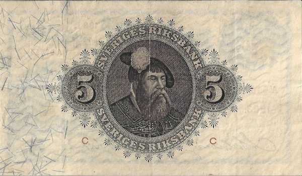 (,) Банкнота Швеция 1903 год 5 крон &quot;Густав I Васа&quot;   UNC