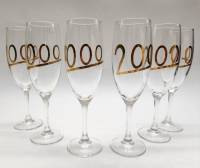 Бокалы надпись 2000 год стекло 6 штук