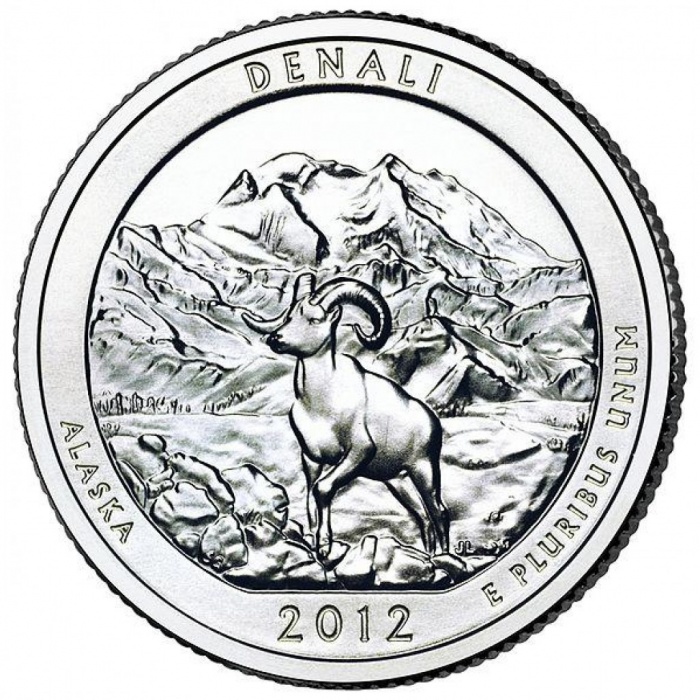 015s Монета США 2012 год 25 центов Денали  Медь-Никель  UNC