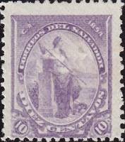 (№1894-80) Марка Сальвадор 1894 год "Свободы", Гашеная