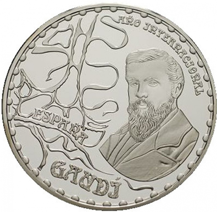 (2002) Монета Испания 2002 год 10 евро &quot;Антонио Гауди. Парк Гюэля&quot;  Серебро Ag 925  PROOF