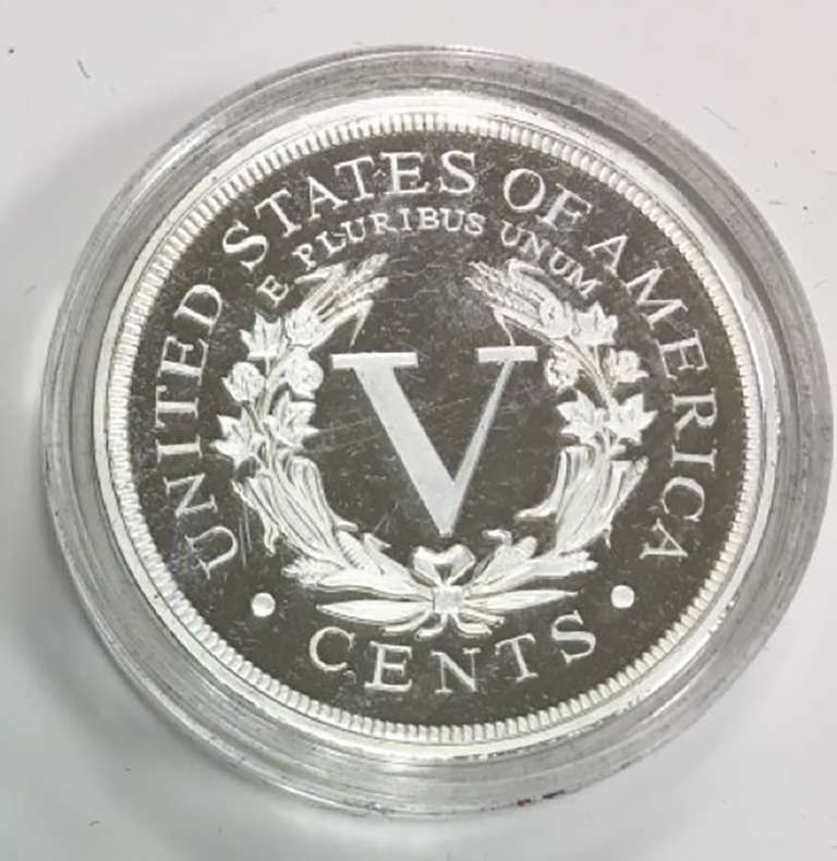 (Реплика) Монета США 1913 год 5 центов &quot;Голова Свободы&quot;  Серебрение  PROOF